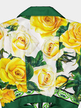 Dolce & Gabbana Cropped Rose Silk Shirt