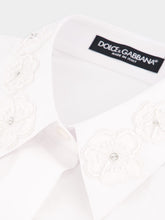 Dolce & Gabbana White Cotton Shirt with Embroidered Collar
