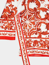 Dolce & Gabbana Orange Majolica Silk Vanity Shirt