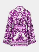 Dolce & Gabbana Majolica-Print Twill Shirt with Belt