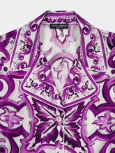 Dolce & Gabbana Majolica-Print Twill Shirt with Belt