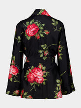 Dolce & Gabbana Rose Bouquet-Print Silk Twill Vanity Shirt