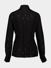 Dolce & Gabbana Black Silk Shirt with Logo Pattern