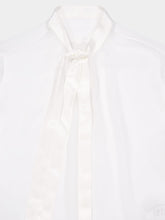 Dolce & Gabbana White Silk Chiffon Bow-Tie Shirt