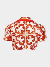Dolce & Gabbana Orange Majolica Poplin Tie Shirt