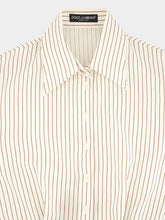 Dolce & Gabbana White Pinstripe Silk-Cotton Shirt