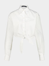 Dolce & Gabbana White Cotton Poplin Tie Shirt