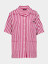 Dolce & Gabbana Red Striped Cotton Button-Up Shirt