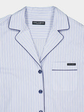 Dolce & Gabbana Blue Striped Vanity Cotton Silk Shirt