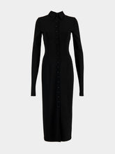Dolce & Gabbana Black Fitted Wool Jersey Midi Dress