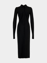 Dolce & Gabbana Black Fitted Wool Jersey Midi Dress