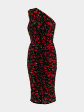 Dolce & Gabbana Cherry-Print Ruched Midi Dress