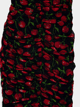 Dolce & Gabbana Cherry-Print Ruched Midi Dress