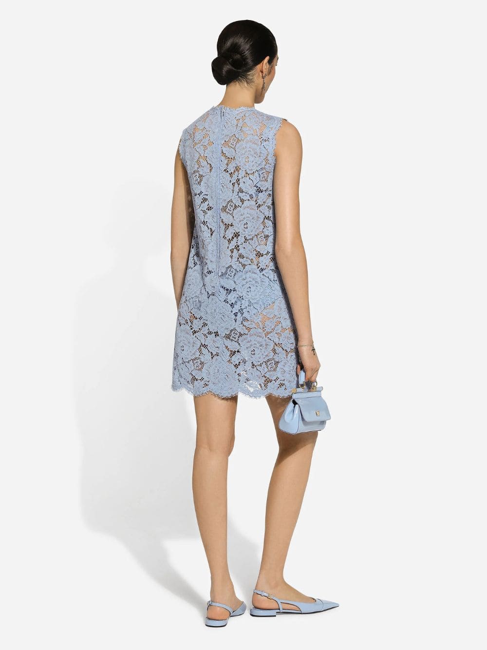 Sleeveless Floral Lace A-Line Dress