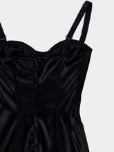 Dolce & Gabbana Black Satin Corset Midi Dress