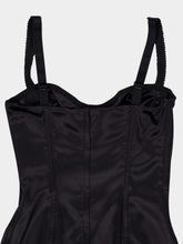 Dolce & Gabbana Black Satin Calf-Length Corset Dress