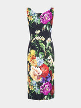 Dolce & Gabbana Floral Print Fitted Satin Dress