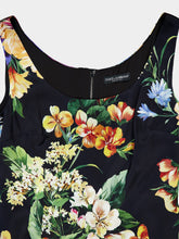 Dolce & Gabbana Floral Print Fitted Satin Dress