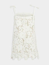 Dolce & Gabbana White Cotton Mini Dress with Embroidery