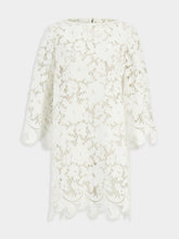 Dolce & Gabbana White Embroidered Cotton Short Dress