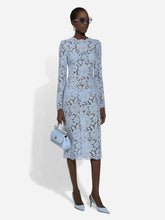 Dolce & Gabbana Light Blue Floral Lace Sheath Dress