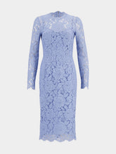 Dolce & Gabbana Light Blue Floral Lace Sheath Dress