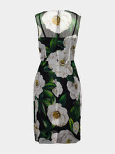Dolce & Gabbana Black Gardenia-Print Chiffon Midi Dress