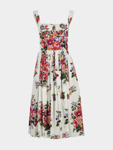 Dolce & Gabbana Flower Bouquet Cotton Midi Dress