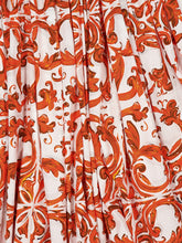 Dolce & Gabbana Orange Majolica-Print Long Poplin Dress