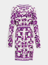 Dolce & Gabbana Majolica-Print Short Charmeuse Dress