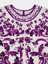 Dolce & Gabbana Majolica-Print Short Charmeuse Dress