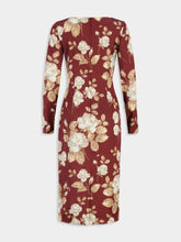 Dolce & Gabbana Vintage Rose-Print Satin Midi Dress