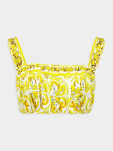 Dolce & Gabbana Majolica Print Strappy Poplin Top