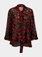 Dolce & Gabbana Cherry-Print Silk Blouse