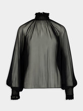 Dolce & Gabbana Smock-Stitched Chiffon Blouse