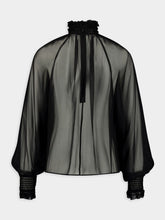 Dolce & Gabbana Smock-Stitched Chiffon Blouse