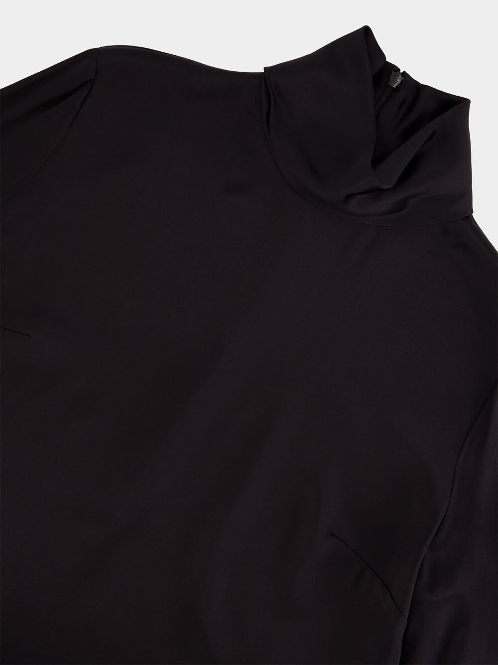 Black Silk Satin Blouse