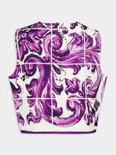 Dolce & Gabbana Majolica-Print Sleeveless Mat Top