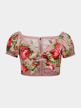 Dolce & Gabbana Rose Bouquet Cotton Crop Top