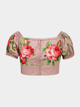 Dolce & Gabbana Rose Bouquet Cotton Crop Top
