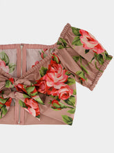Dolce & Gabbana Rose Bouquet Cotton Crop Top