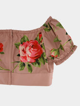 Dolce & Gabbana Rose Bouquet Cotton Crop Top