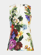 Dolce & Gabbana Sleeveless Floral Bouquet-Print Top