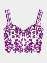 Dolce & Gabbana Majolica-Print Poplin Bustier Top