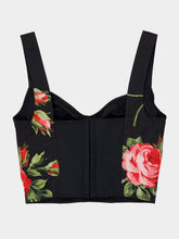 Dolce & Gabbana Rose Bouquet Cotton Bustier Top