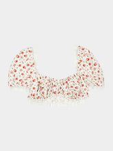 Dolce & Gabbana Small Rose Print Poplin Crop Top