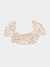 Dolce & Gabbana Small Rose Print Poplin Crop Top