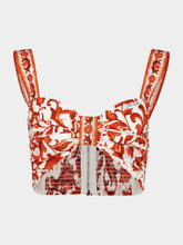 Dolce & Gabbana Orange Majolica-Print Cotton Crop Top