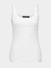 Dolce & Gabbana White Ribbed Cotton Tank Top