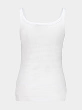 Dolce & Gabbana White Ribbed Cotton Tank Top